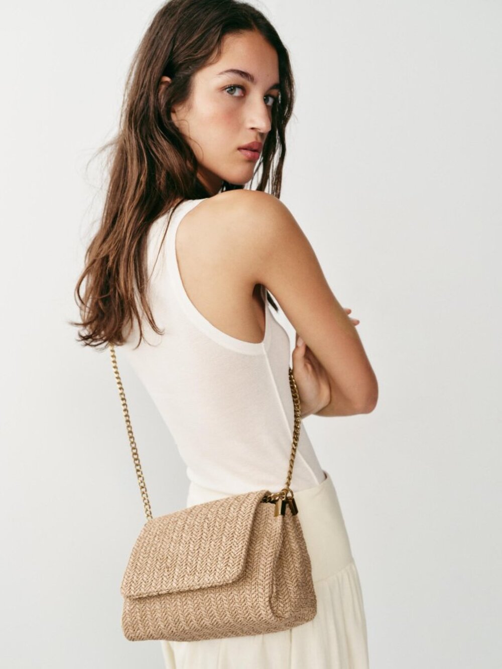 ZARA Metallic Chain Crossbody Bag